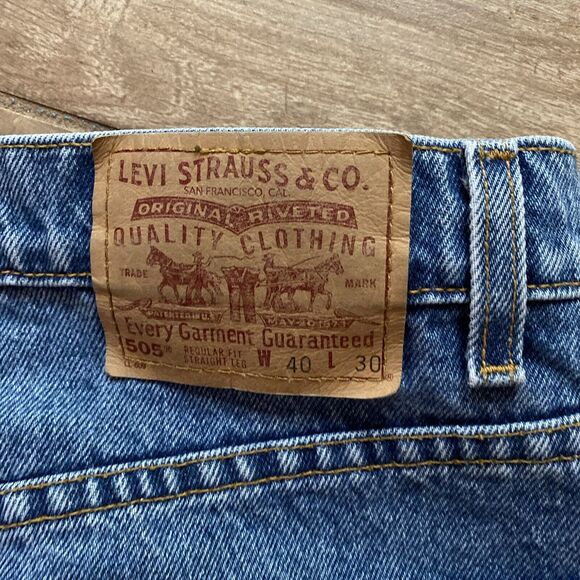 VINTAGE 505 Levis Jeans Men 40x30 Blue Regular Fit Straight Leg Denim - Picture 8 of 9